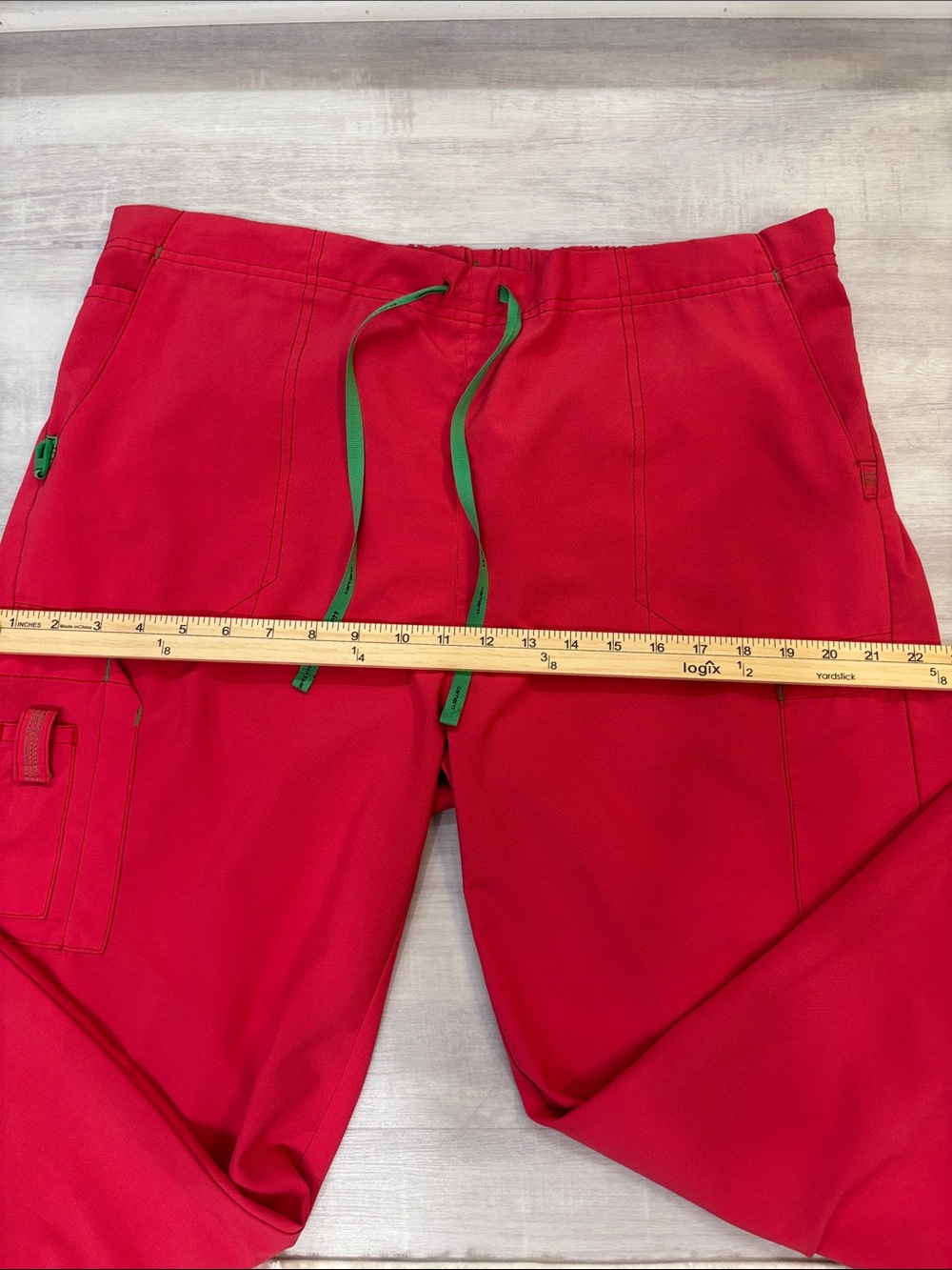 Carhartt Scrub Set Top & Pants adjustable waist Fushia with Green Trim XLarge - Picture 12 of 13